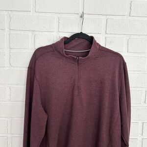Orvis Classic Collection 1/4 Zip Mens XL Maroon Long Sleeve
